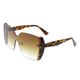 HS2060 - Square Oversize Half Frame Tinted Retro Fashion Women Sunglasses