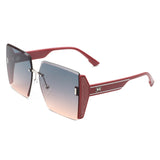 HW2029 - Square Oversize Half Frame Fashion Women Sunglasses