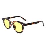 S1181-1 - Circle Retro Horn Rimmed Tinted Round Fashion Sunglasses