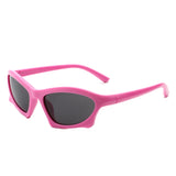 HS1153 - Rectangle Sport Shades Geometric Wrap Around Sunglasses