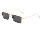 HJ2004 - Retro Metal Rectangle Slim Flat Lens Fashion Sunglasses