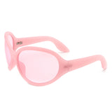 S1212 - Women Oversize Round Wraparound Fashion Wholesale Sunglasses