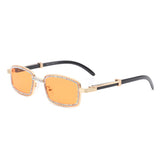 J2030 - Rectangle Retro Glitter Vintage Square Fashion Sunglasses