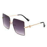 HJ2030 - Square Oversize Flat Top Tinted Women Fashion Sunglasses