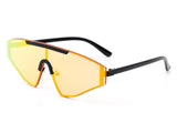 HW3005 - Geometric Flat Top Rectangle Tinted Shield Designer Fashion Sunglasses