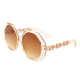 S2103 - Women Round Circle Geometric Fashion Oversize Sunglasses