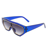 HS1136-1 - Geometric Oversize Glitter Square Fashion Women Sunglasses