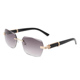 HW2020 - Rectangle Retro Rimless Tinted Fashion Square Wholesale Sunglasses