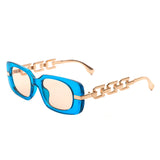 HS2110 - Square Modern Chain Link Design Fashion Chic Sunglasses
