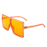 HS1096-3 - Oversize Flat Top Square Tinted Women Fashion Sunglasses