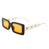 HS2100 - Square Flat Top Chain Link Temple Design Fashion Sunglasses
