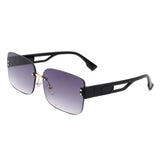 HW2015 - Rectangle Classic Rimless Square Retro Tinted Fashion Sunglasses