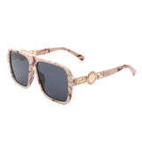 HS2058 - Retro Square Aviator Style Vintage Flat Top Sunglasses