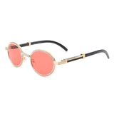 J2021 - Round Circle Retro Glitter Tinted Vintage Fashion Sunglasses