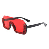 HS3008 - Square Half Frame Retro Oversize Fashion Sunglasses