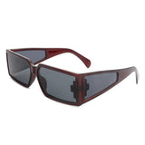 HS2128 - Rectangle Retro Chunky Square Wrap Around Wholesale Sunglasses