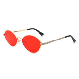 HJ2021 - Oval Retro Geometric Round Metal Glitter Fashion Sunglasses