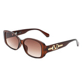 HS1104 - Rectangular Narrow Retro Tinted Fashion Square Sunglasses