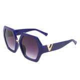 HS2124 - Women Geometric Fashion Square Hexagonal Oversize Wholesale Sunglasses