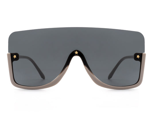 HS1004 - Oversize Half Frame Retro Square Fashion Wholesale Sunglasses