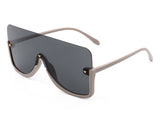 HS1004 - Oversize Half Frame Retro Square Fashion Wholesale Sunglasses