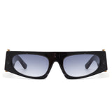 HS2138 - Rectangle Chic Oval Lens Chunky Fashion Wholesale Sunglasses