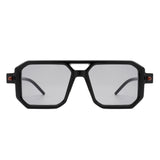 HS2065 - Retro Square Flat Top Brow-Bar Fashion Sunglasses