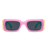 HS2089 - Rectangle Narrow Fashion Tinted Square Sunglasses