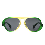 HS1207 - Futuristic Fashion Chunky Vintage Inspired Aviator Wholesale Sunglasses