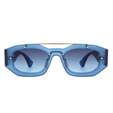 HS3013 - Geometric Retro Irregular Brow-Bar Square Fashion Wholesale Sunglasses