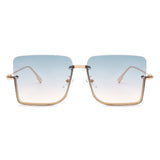 HJ2011 - Women Square Half Frame Oversize Retro Fashion Wholesale Sunglasses