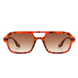 HS1099 - Retro Square Brow-Bar Fashion Aviator Style Vintage Sunglasses