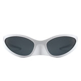 HS1172 - Rectangle Retro Wraparound Irregular Oval Fashion Sunglasses