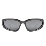 HS1152-1 - Sporty Rectangle Oval Y2K Wrap Around Unisex Fashion Sunglasses