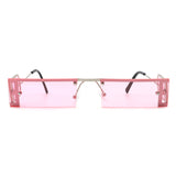 HJ3012 - Rectangle Retro Narrow Slim Flat Top Tinted Fashion Vintage Sunglasses