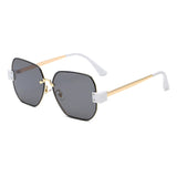 J3004 - Geometric Square Retro Metal Fashion Designer Sunglasses