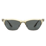 HS2082 - Women Retro Half Frame Square Fashion Cat Eye Sunglasses