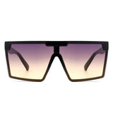 HS2103 - Oversize Retro Square Flat Top Tinted Fashion Women Sunglasses