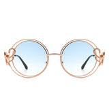 J3015 - Women Oversize Double Wire Curled Round Wholesale Sunglasses