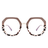 HBJ2101 - Round Geometric Circle Polygon Blue Light Blocker Glasses