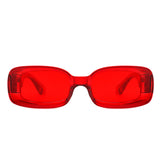 HS1100 - Rectangle Narrow Retro 90s Fashion Tinted Square Sunglasses