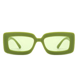 HS1196 - Rectangle Flat Lens Fashion Tinted Square Wholesale Sunglasses