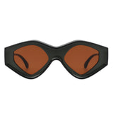 HS1119 - Geometric Triangle Irregular Bold Futuristic Fashion Sunglasses