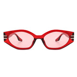S1174 - Oval Slim Retro Narrow Vintage Cat Eye Fashion Sunglasses
