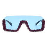HS3008 - Square Half Frame Retro Oversize Fashion Sunglasses