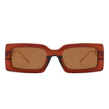 HS2100 - Square Flat Top Chain Link Temple Design Fashion Sunglasses