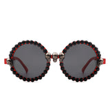 HS1170 - Round Retro Gothic Rhinestone Skull Punk Party Wholesale Sunglasses