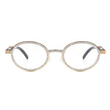 J2021 - Round Circle Retro Glitter Tinted Vintage Fashion Sunglasses