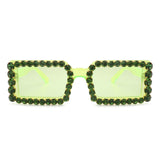 HS2020 - Rectangle Diamond Rhinestone Square Crystal Fashion Sunglasses