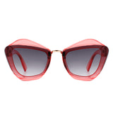 HS1138 - Women Square Fashion Irregular Cat Eye Sunglasses